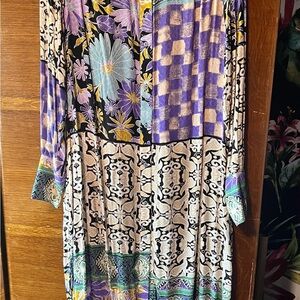 Free People Floral and Geometric Patterned Dress/Duster